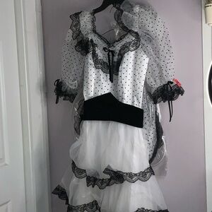 Gone with the wind dress Polka Dot Dress with Lace Trim. Costume NWT